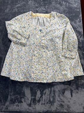 Vintage Cottagecore Floral Blouse Handmade Oversized Maternity Top Large